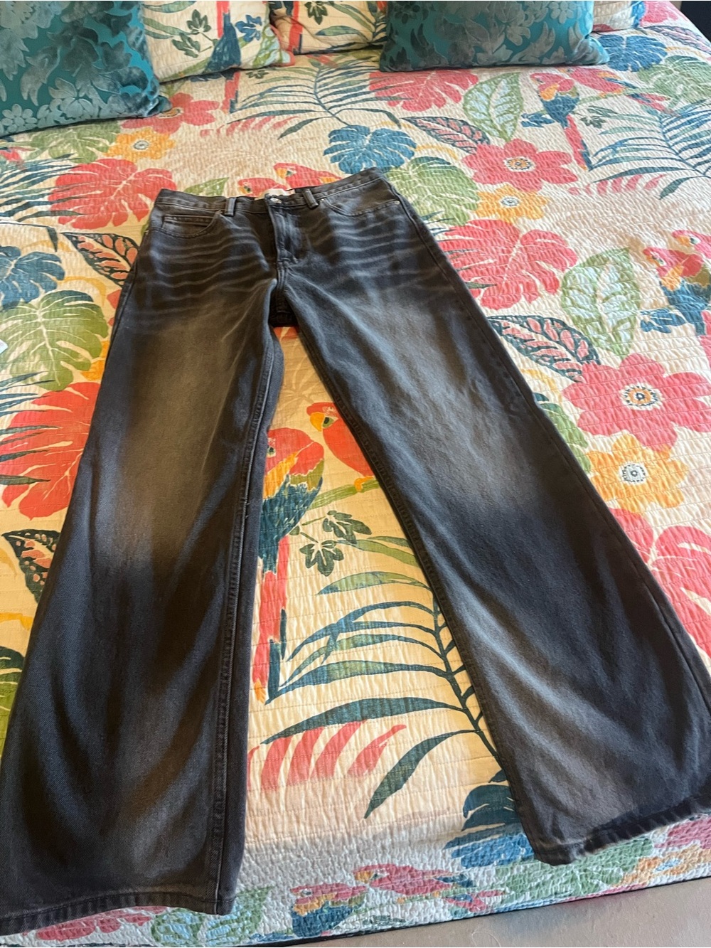BDG Black Wide-Leg Jeans - Faded Wash